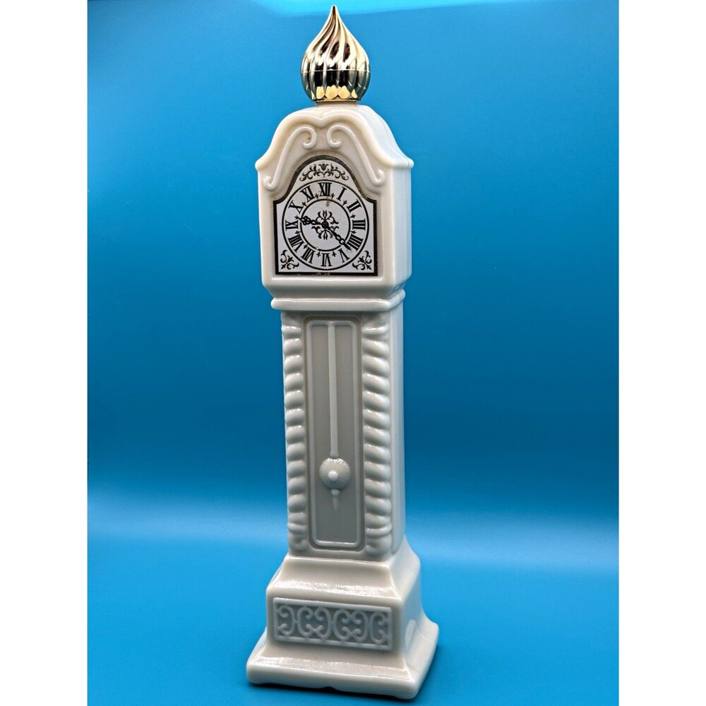 Vintage Avon White Ceramic Grandfather Clock Bottle